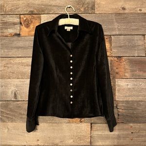 Christopher & Banks black snap button long sleeve jacket size small